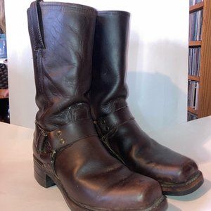 Tall brown halter-style Frye boots